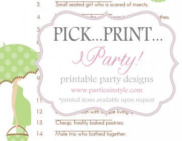 Baby Shower Game - Guess The Nursery Rhyme - Printable DIY on Luulla